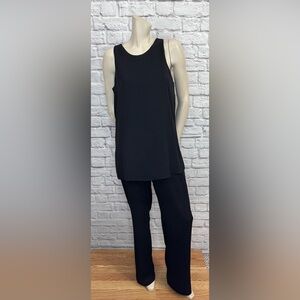 WHITE HOUSE BLACK MARKET BLACK SLEEVELESS JUMPSUIT WITH OVERLAY SIZE 8